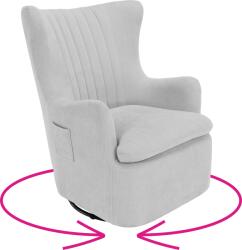 TEMPO KONDELA Scaun pivotant de relaxare, gri deschis, MAREN