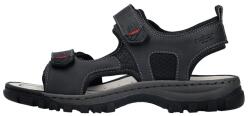 Rieker Sandale barbati, Rieker, 25055-00-Negru, sport, piele ecologica, cu talpa joasa, negru (Marime: 42)