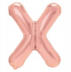 PartyPal Fólia lufi X betű rózsaszín arany rose gold 40cm Felirat Betű Név