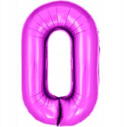 PartyBee Fólia lufi Szám 0 Rózsaszín Fukszia 100cm Zero héliumos lufi