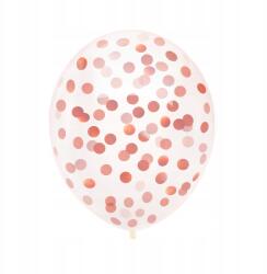 PartyPal Lufik Átlátszó Konfetti Rose Gold Rózsaszín Arany 30cm