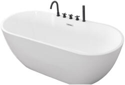 Sanotechnik ARUBA szabadon álló térkád fehér fekete szerelékkel 170x75 (G9041)