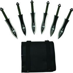 Depox Set sase cutite de aruncat DEPOX®, Army Fury, otel inoxidabil, 19 cm (0685)