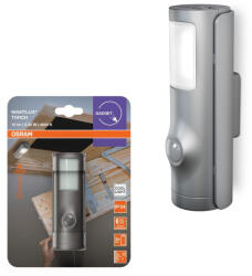 OSRAM Kültéri LED lépcsővilágító lámpatest, elemes, mozgás- és alkonyérzékelővel, 0.35W 4000K semleges fényű 10lm, ezüst IP54 NIGHTLUX Osram (4099854530975)