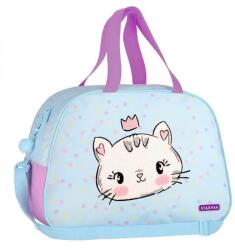 Starpak Kitty cicás sporttáska / válltáska - 39x16x27 cm - világoskék (IMO-SP-576196)