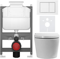 Cerano - Fali WC bidével Cronus Premium - fényes fehér - Prime/Maxio gomb, fehér - felülről vezérelhető - falsík előtti beépítés/gipszkarton -… (CER-8050BD86480)