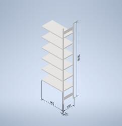  Horganyzott, teljes fémből készült STOW állvány 300x100x50 cm - 8 polc, teherbírás 1280 kg - KIEGÉSZÍTŐ MODUL