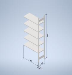  Horganyzott, teljes fémből készült STOW állvány 2500x1000x400 mm - 6 polc, teherbírás 960 kg - KIEGÉSZÍTŐ MODUL