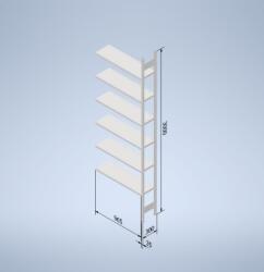  Horganyzott, teljes fémből készült STOW állvány 300x100x30 cm - 8 polc, teherbírás 1280 kg - KIEGÉSZÍTŐ MODUL