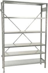  Horganyzott, teljes fémből készült STOW állvány 2500x1300x300 mm - 6 polc, teherbírás 960 kg - ALAP MODUL