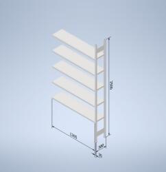  Horganyzott, teljes fémből készült STOW állvány 250x130x30 cm - 6 polc, teherbírás 960 kg - KIEGÉSZÍTŐ MODUL