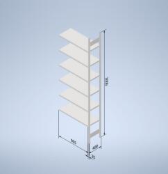  Horganyzott, teljes fémből készült STOW állvány 300x100x40 cm - 8 polc, teherbírás 1280 kg - KIEGÉSZÍTŐ MODUL
