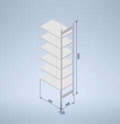  Horganyzott, teljes fémből készült STOW állvány 300x100x60 cm - 8 polc, teherbírás 1280 kg - KIEGÉSZÍTŐ MODUL
