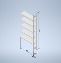  Horganyzott, teljes fémből készült STOW állvány 250x100x30 cm - 6 polc, teherbírás 960 kg - KIEGÉSZÍTŐ MODUL