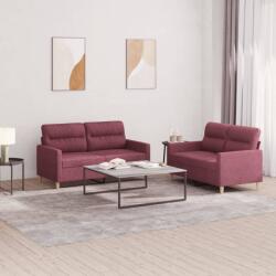 vidaXL Set canapea cu perne, 2 piese, rosu vin, material textil GartenMobel Dekor (3201574) Canapea