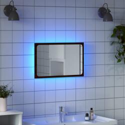vidaXL Oglinda de baie LED, stejar maro, 60x8, 5x38 cm lemn prelucrat GartenMobel Dekor (834929)