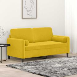 vidaXL Canapea cu 2 locuri cu pernute, galben, 140 cm, catifea GartenMobel Dekor (3200887) Canapea