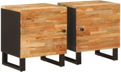 vidaXL Set 2 noptiere maro din lemn masiv de mango, 40 x 33 x 46 cm (4018293)