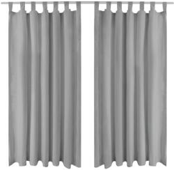 vidaXL Draperii micro-satin cu bride, 2 buc, 140 x 225 cm, gri GartenMobel Dekor (132214)