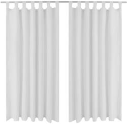 vidaXL Draperii micro-satin cu bride, 140 x 175 cm, alb, 2 buc. GartenMobel Dekor (130359)