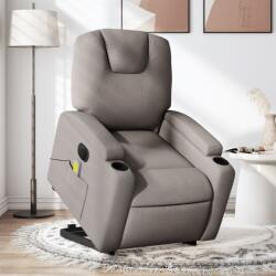 vidaXL Fotoliu electric masaj rabatabil cu ridicare, gri taupe, textil GartenMobel Dekor (3204412)