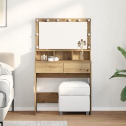 vidaXL Masa de Machiaj cu sertar stejar artizanal 80 x 41 x 134.5 cm GartenMobel Dekor (871538)