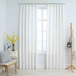 vidaXL Draperii opace cu carlige, 2 buc. , alb ivoriu, 140 x 225 cm GartenMobel Dekor (134486)