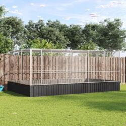 vidaXL Voliera de pasari cu extensie, argintiu, 518x307x212 cm, otel GartenMobel Dekor (3214277)