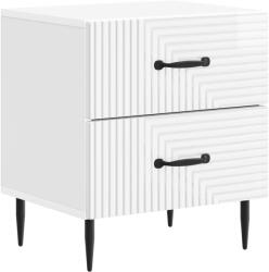 vidaXL Noptiera alb foarte lucios cu 2 sertare, 43 x 34, 5 x 47, 5 cm (894763)