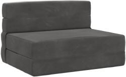 vidaXL Canapea Plianta cu Pat Gri închis 190 x 100 x 15 cm Catifea GartenMobel Dekor (900110) Canapea