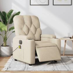 vidaXL Fotoliu electric de masaj rabatabil, crem, textil GartenMobel Dekor (3204707)