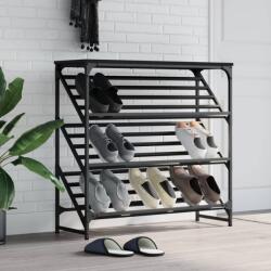 vidaXL Suport pantofi, negru, 90x30x85 cm, lemn prelucrat GartenMobel Dekor (833428) Pantofar