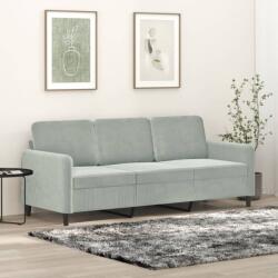 vidaXL Canapea cu 3 locuri, gri deschis, material 180CM catifea GartenMobel Dekor (359452) Canapea