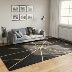 vidaXL Covor lavabil, negru si auriu, 190x300 cm, anti-alunecare GartenMobel Dekor (136619) Covor