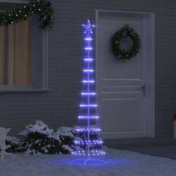 vidaXL Brad de Craciun LED albastru 138.5 x 138.5 x 399 cm Metal GartenMobel Dekor (42018773)