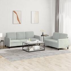 vidaXL Set canapea, 2 piese, gri deschis, catifea GartenMobel Dekor (3202014) Canapea