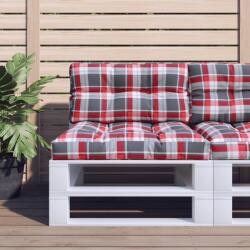 vidaXL Perna de paleti, rosu carouri, 70x40x12 cm, material textil GartenMobel Dekor (360592)