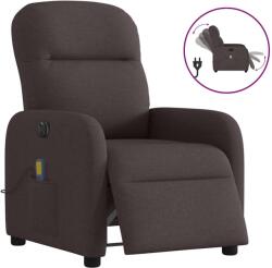 vidaXL Fotoliu electric de masaj rabatabil, maro închis, textil GartenMobel Dekor (3302967)