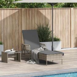 vidaXL Sezlong Gri deschis si gri închis 200 x 55 x 92 cm poliratan GartenMobel Dekor (365430)