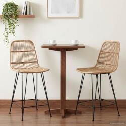 vidaXL Scaun de bar 2 pcs natural 44 x 54 x 96 cm Rattan si otel GartenMobel Dekor (42033208)