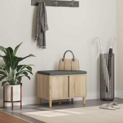 vidaXL Banca pentru hol cu perna cu usa Stejar Sonoma 60 x 38 x 46 cm GartenMobel Dekor (891522)