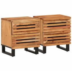 vidaXL Noptiere, 2 buc. , 40x33x46 cm, lemn masiv de acacia GartenMobel Dekor (377429)