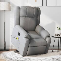 vidaXL Fotoliu electric masaj rabatabil cu ridicare, gri închis textil GartenMobel Dekor (3205238)