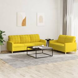 vidaXL Set de canapele cu perne, 2 piese, galben deschis, textil GartenMobel Dekor (3201311) Canapea