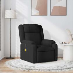 vidaXL Fotoliu de masaj rabatabil, negru, material textil GartenMobel Dekor (373550)