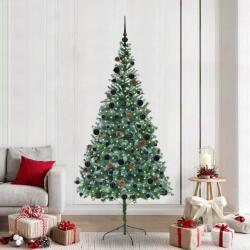 vidaXL Brad de Craciun artificial cu 300 LED Verde 210 cm PVC si Otel GartenMobel Dekor (3396724)