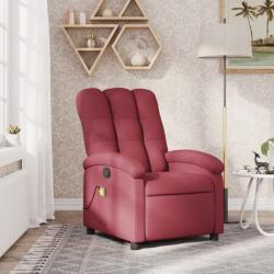 vidaXL Fotoliu de masaj rabatabil, rosu vin, material textil GartenMobel Dekor (371742)