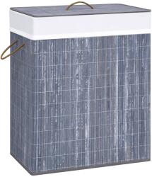 vidaXL Cos de rufe din bambus cu 2 sectiuni, gri, 100 L GartenMobel Dekor (320742)