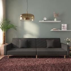 vidaXL Canapea extensibila cu 2 locuri, 2 perne, negru, textil GartenMobel Dekor (375901) Canapea