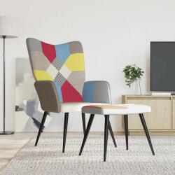 vidaXL Scaun de relaxare cu taburet, textil, petice GartenMobel Dekor (328186)